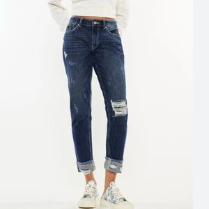 KanCan Estilo Distressed Raw Hem Jeans Straight